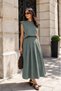 Women's Padded T-Shirt and Pleated Detailed Skirt Set