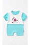 Baby Girl Patterned Short Sleeve Shorts Jumpsuit - 2