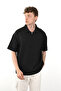 Linen Look 100% Cotton Comfortable Fit Drop Shoulder Zipper Closure Men's Polo Collar T-Shirt - 4