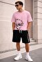 Unisex Oversize Anime Printed Shorts Set – Casual Wear Comfortable Cut Double Combination Unisex Set