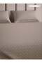 100% Cotton King Flat Bedsheet with 2 Pillow covers - 300Tc Urban Grid - Mocha - 4