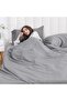 4 Pieces Soft Breathable King Sheet Set - Includes 1 Fitted Sheet, 1 Flat Sheet, 2 Pillowcases, Grey - 4