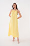 Women's Backless Midi Length Halter Neck Satin Dress - 5