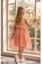 Guipure Princess Girl's Dress with Lace and Buckle - 3