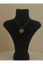 Star Detailed Heart Shaped Stone Gold Necklace - 4