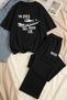Eyes Never Lie Printed Plus Size Unisex T-Shirt Pantalon Tracksuit Set
