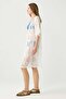 Bohemian Embroidered Front Tie Long Beach Dress White - 5
