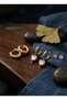 316L Steel Gold Color Heart Detailed Earring Set