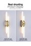 مصباح حائط LED، إضاءة جدارية، مصباح حامل (60 سم، ذهبي، ضوء دافئ 3000 كلفن)، تصميم عربي شفاف - 3