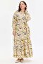 Patterned Belt Detailed Comfortable Fit Women's Dress - 2