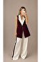 Women's Garnished Vest Palazzo Pants Suit Long Vest Suitable for Tesettür