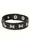 Style 1 Punk-Inspired Black PU Leather Bracelet with Dog Bone Charms - Perfect for Everyday Wear and - 6