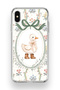 iPhone XS Max Compatible Transparent Phone Case with Crow and Flower Pattern