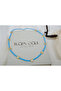 Kol397 Turquoise Cord with Sequin Disc Detail Summer Necklace - 4