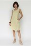 Women's Yellow Scallop Embroidered Lined Pocket Detailed Ruffled Hem Muslin Dress 7719 60286373