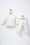 Baby Girl Pajama Set Patterned 100% Cotton Long Sleeve Top and Bottom Set - 6