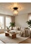 SageLiving Modern Black Crystal Ceiling Light, E27 12W 3-Color Flush Mount Chandelier, Metal & Crystal Mini Ceiling Lamp