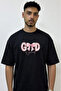 God Is Good Design Printed Oversize Black T-Shirt