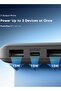 بنك طاقة بسعة 10000 مللي أمبير مع كابل USB-C قابل للفصل، شحن سريع 15 واط USB-C + 2 منفذ USB-A - أسود - 6