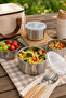 5-Piece Stainless Steel Storage Container Set Steel Mixing and Storage Container with Transparent Lid - 6