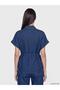 Lace-Up Linen Blend Women's Jean Shirt (S6) - 4
