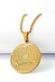 Gold Color Inshirah and Three Kul (Felak-Nas-İhlas) Written Spiritual Spiral Chain Design Stainless Steel Necklace - 2