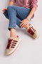 Stitched Sole Insoles Guaranteed Sneaker Sports Shoes Cmp88 Beige Claret Red