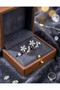 Brass Silver Color Zircon Stone Flower Model Earrings - 4