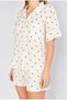 Ecru Appliqué Collar Shirt and Pocket Detailed Shorts Muslin Heart Patterned Washable Shorts Set I Ek100181373 - 4