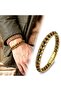 Steel Rope and Titanium Locking Tiger's Eye Bracelet 18392B2Dh11 Water Resistant, Anti-Allergic, Non-Tarnishing