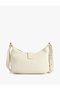 حقيبة كتف بمظهر جلدي مع مشبك معدني بسحاب - 2