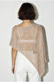 Women's Beige Openwork Knitwear Asymmetrical Cut Pareo Tp261002 60286366 - 8