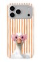 iPhone 18 Pro Compatible Transparent Phone Case with Heart Glasses and Duck Pattern
