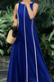 Women's Off-The-Shoulder Long Viscose Dress with Thin Strap Detail - 2