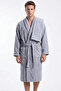 Partial Velvet 3 Piece Bathrobe Set - Bathrobe + Head Towel + Washcloth |   High Water Absorption |   Soft Textured - 5