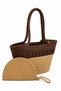 Aya Trikot Shoulder Bag + Moss Clutch 2-Piece Women's Straw Bag Set Large Shoulder Bag and Clutch Handmade Summer, Beach Daily Use Stylish Durable Bag - 2