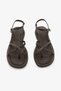 Brown Genuine Leather Cross-Strapped Short Heeled Women's Sandals - 6