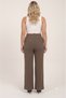 Plus Size Cotton Elastic High Waist Stoned Wide Leg Women's Trousers - 2