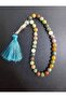 Moons indian agate stone beads, multi Aqeeq indian Tasbih, Islamic prayer beads 33 count - 2