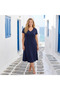 Women's Plus Size Viscose Fabric Short Sleeve Dress - 2