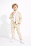 Cream Linen Jacket and Trousers Boys' 4-Piece Suit with Bow Tie 24073 - 3