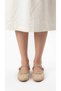 Azlıra Women's Beige Tulle Beaded Floral Embroidered Single Strap Ballerinas - 5