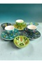Decorative 3-Person Tulip Design Fully Handmade Coffee Cup Set and Snack Bowl-Sauce Bowl - 3