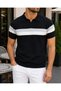 Men's Striped Polo Collar Knitwear T-Shirt Stylish - 4