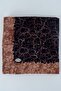 Women's Navy Blue Brown Patterned Flared Cotton Scarf - 2
