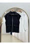 Gülsu Double Pocket Waist Tunnel Vest Triple Set-Ey998 Black - 3