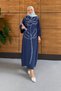 Women's Floral Patterned Linen Hijab Dress
