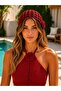 Knitted Beach Beanie with Rose Detail - 2