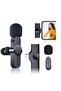 Wireless Plug-and-Play Clip-on Lapel Microphone Black