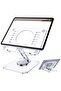 Tablet Stand Holder 360° Rotating Angle Adjustable Aluminum Alloy Foldable Tablet Mobile Bracket for Desktop Silver - 2